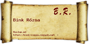 Bink Rózsa névjegykártya